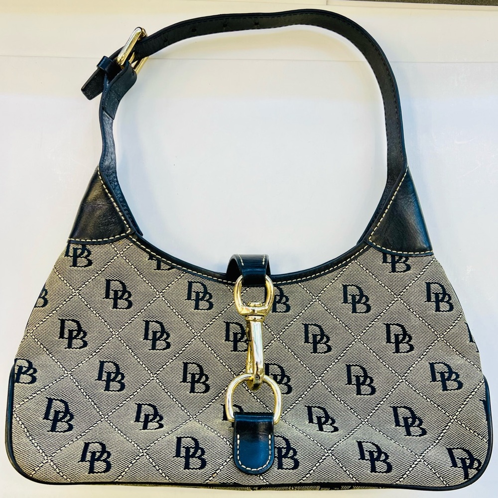 Dooney & Bourke Black and Cream Shoulder Bag